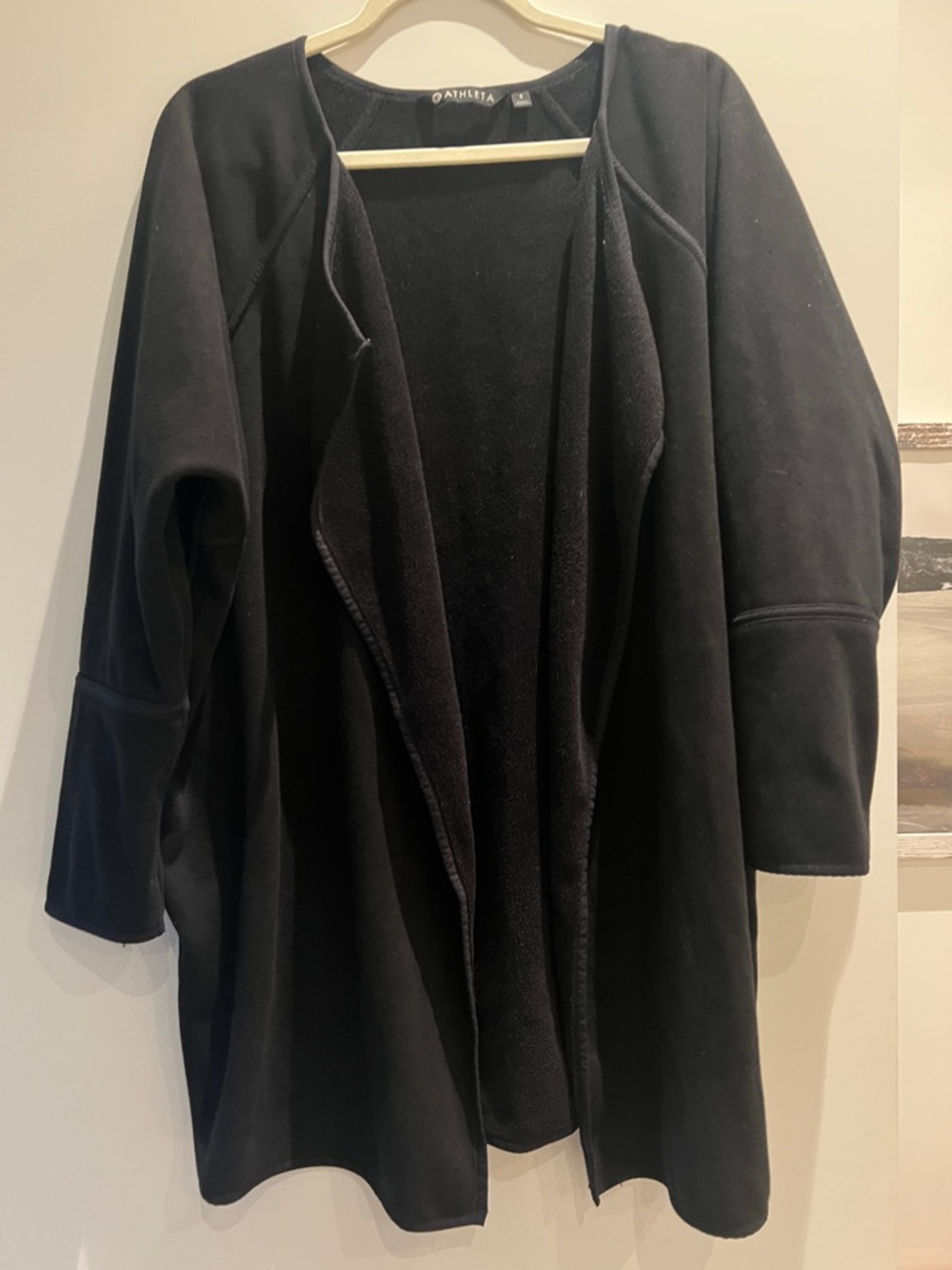Athleta Black Open-Front Cozy Cardigan Coat size small